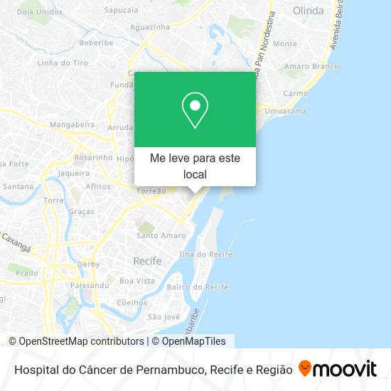 Hospital do Câncer de Pernambuco mapa