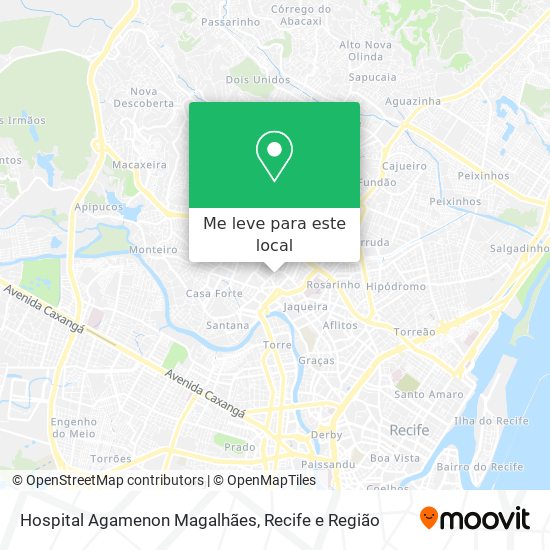 Hospital Agamenon Magalhães mapa