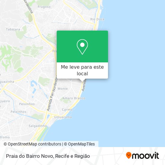 Praia do Bairro Novo mapa
