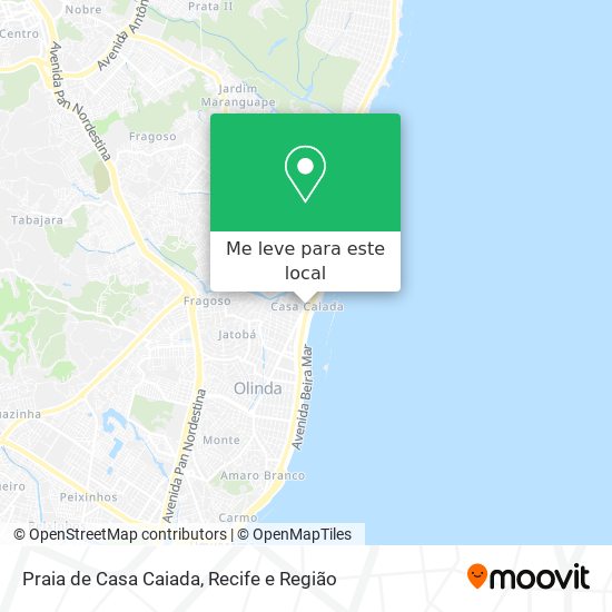 Praia de Casa Caiada mapa