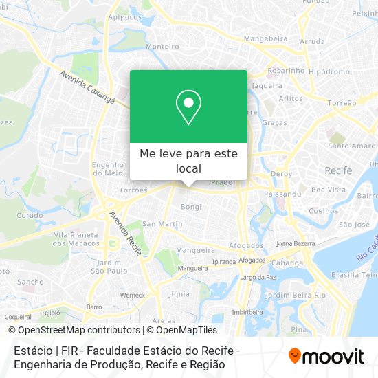Estácio | FIR - Faculdade Estácio do Recife - Engenharia de Produção mapa