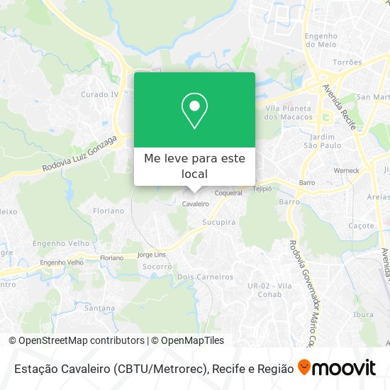 Estação Cavaleiro (CBTU / Metrorec) mapa