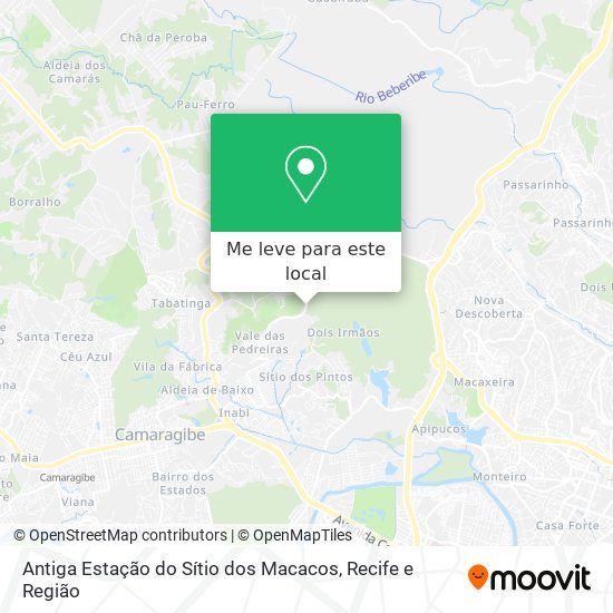 Antiga Estação do Sítio dos Macacos mapa