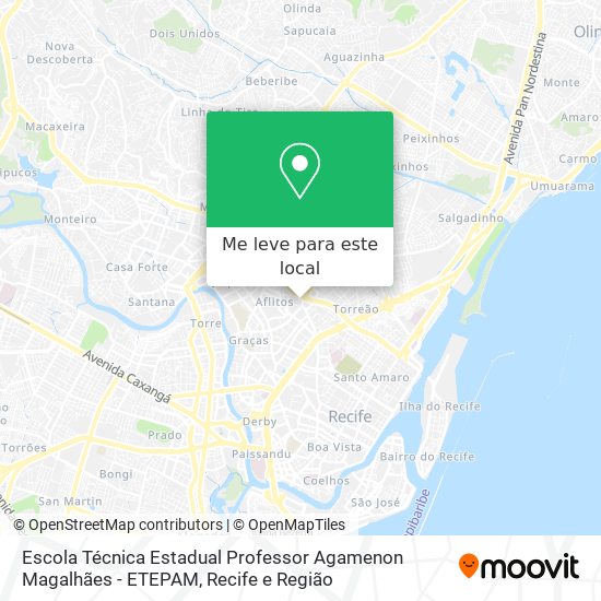 Escola Técnica Estadual Professor Agamenon Magalhães - ETEPAM mapa