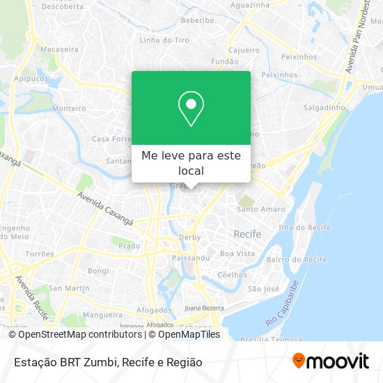 Estação BRT Zumbi mapa