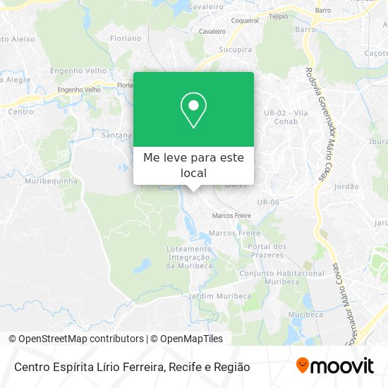 Centro Espírita Lírio Ferreira mapa