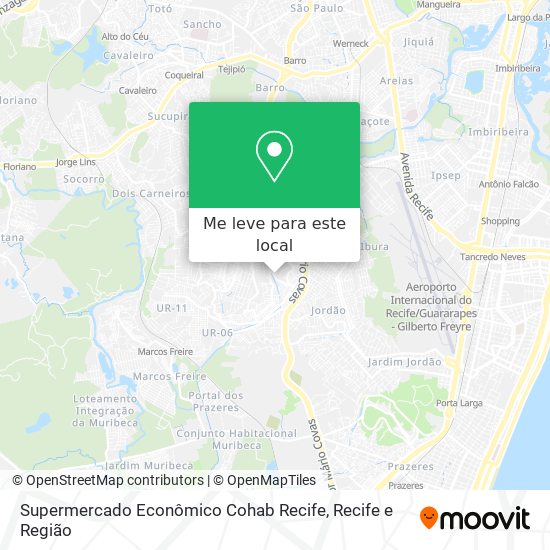 Supermercado Econômico Cohab Recife mapa