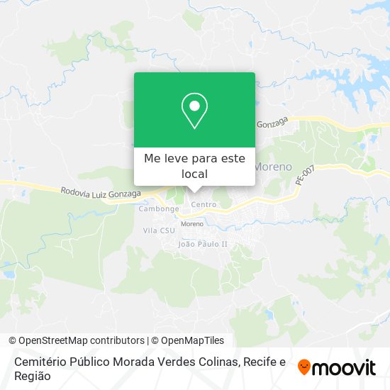 Cemitério Público Morada Verdes Colinas mapa