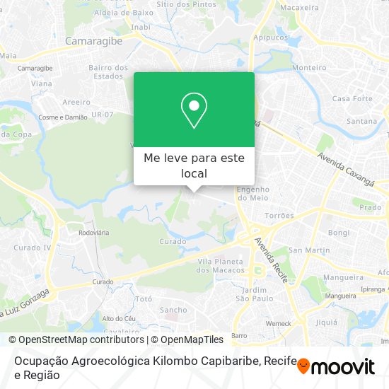 Ocupação Agroecológica Kilombo Capibaribe mapa