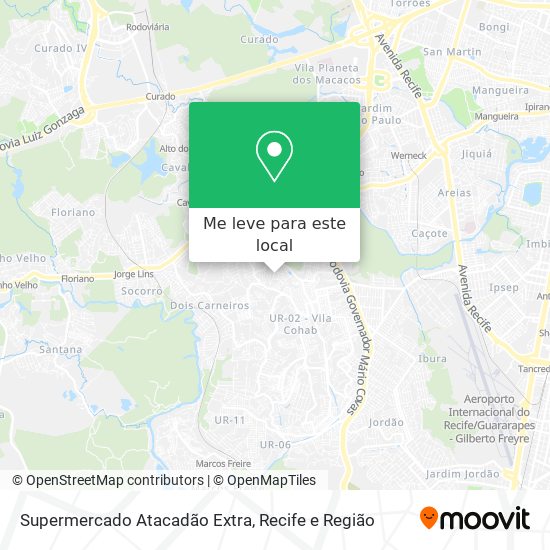 Supermercado Atacadão Extra mapa