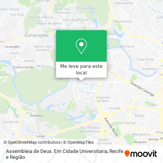 Assembleia de Deus. Em Cidade Universitaria mapa