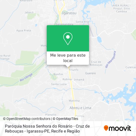 Paróquia Nossa Senhora do Rosário - Cruz de Rebouças - Igarassu-PE mapa