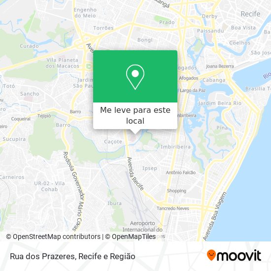 Rua dos Prazeres mapa