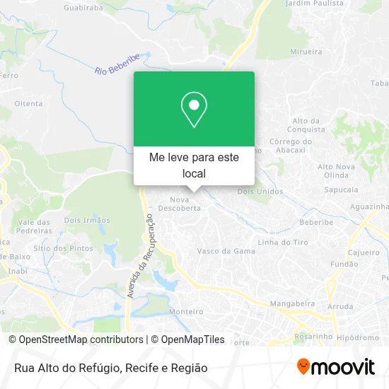 Rua Alto do Refúgio mapa