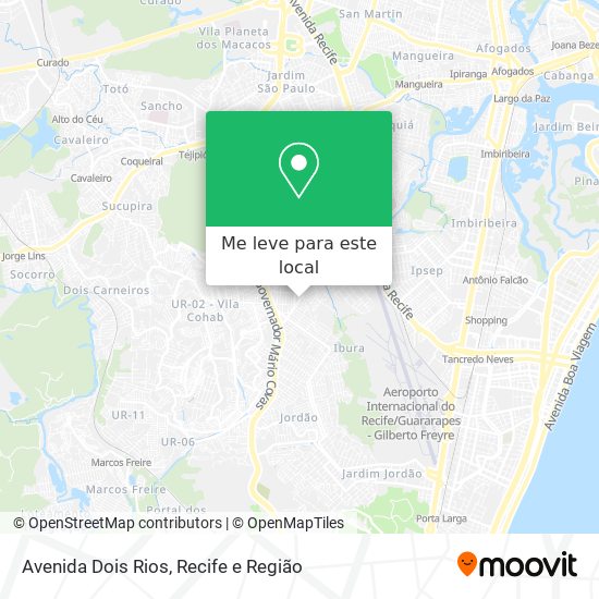 Avenida Dois Rios mapa