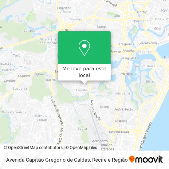 Avenida Capitão Gregório de Caldas mapa