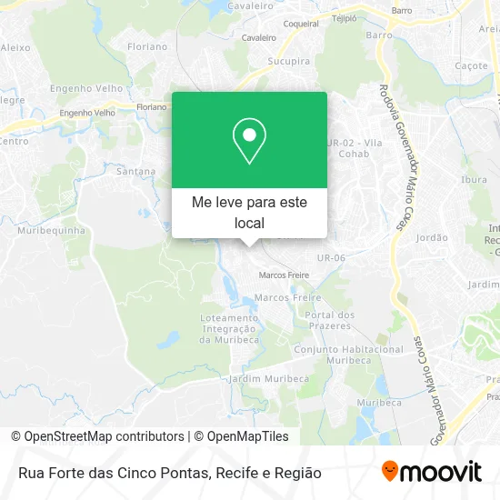 Rua Forte das Cinco Pontas mapa