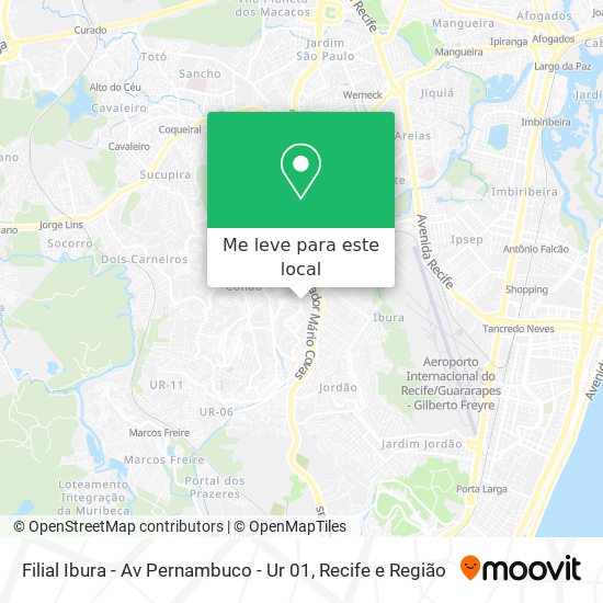 Filial Ibura - Av Pernambuco - Ur 01 mapa