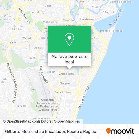 Gilberto Eletricista e Encanador mapa