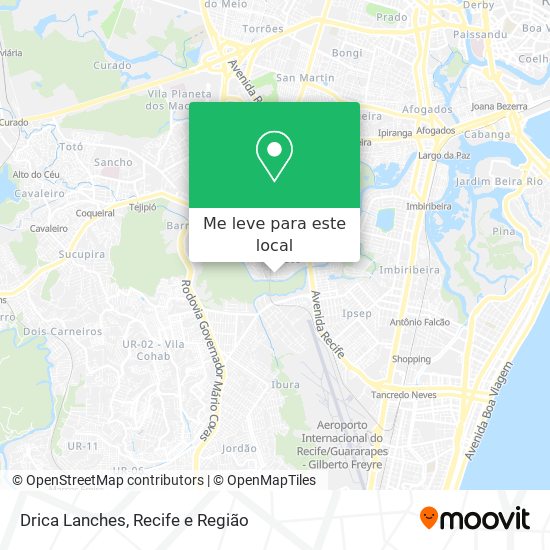 Drica Lanches mapa