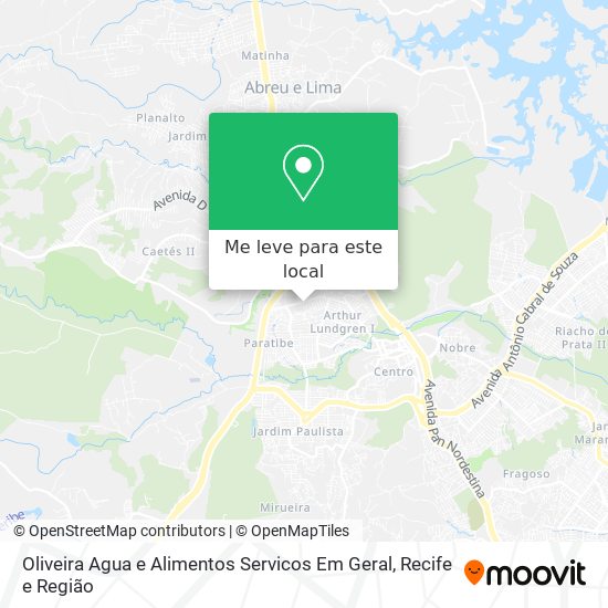 Oliveira Agua e Alimentos Servicos Em Geral mapa