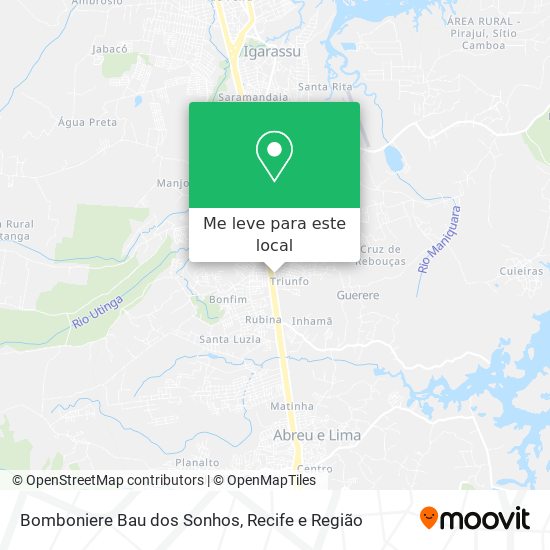 Bomboniere Bau dos Sonhos mapa