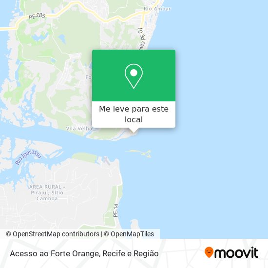 Acesso ao Forte Orange mapa