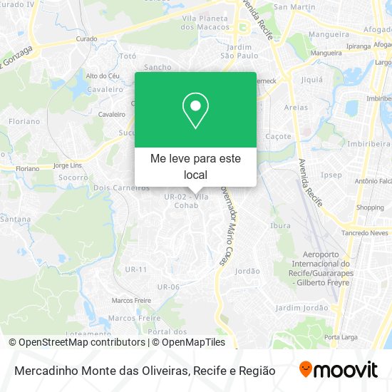 Mercadinho Monte das Oliveiras mapa