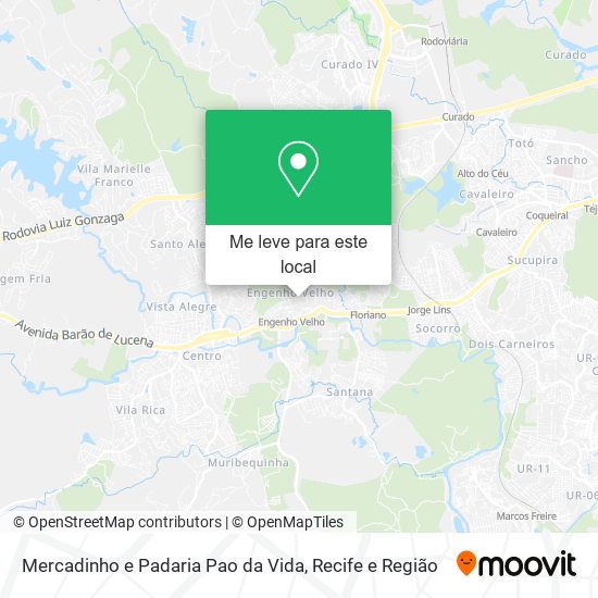 Mercadinho e Padaria Pao da Vida mapa