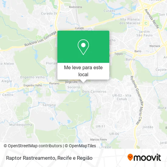 Raptor Rastreamento mapa