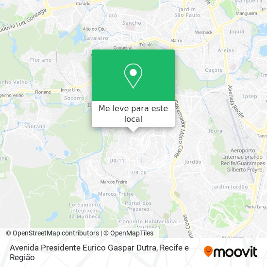 Avenida Presidente Eurico Gaspar Dutra mapa