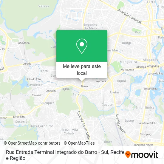 Rua Entrada Terminal Integrado do Barro - Sul mapa