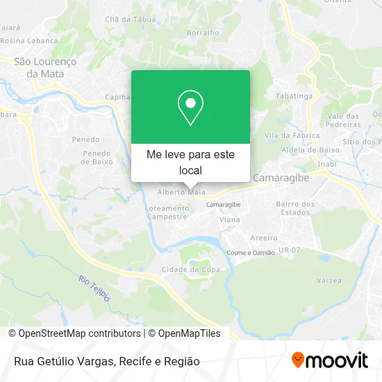 Rua Getúlio Vargas mapa