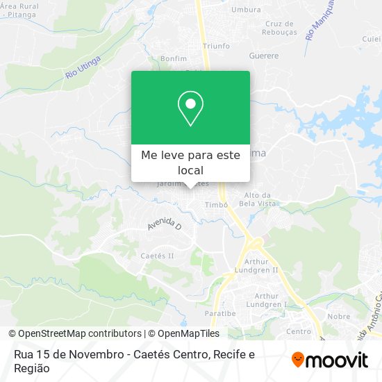 Rua 15 de Novembro - Caetés Centro mapa