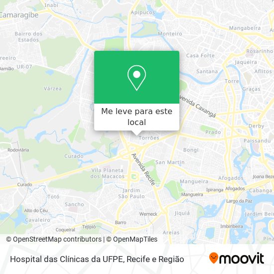 Hospital das Clínicas da UFPE mapa