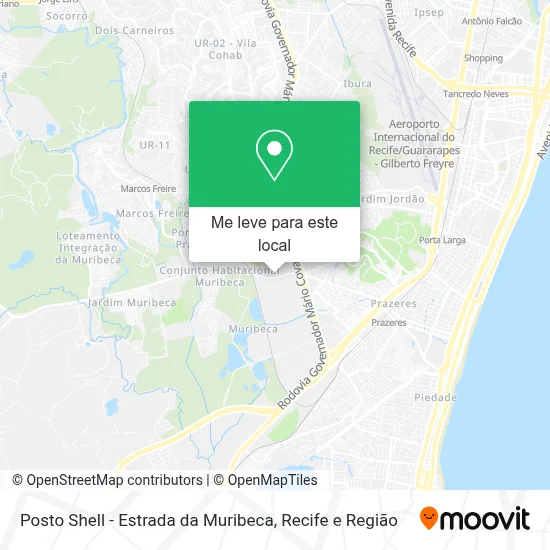 Posto Shell - Estrada da Muribeca mapa