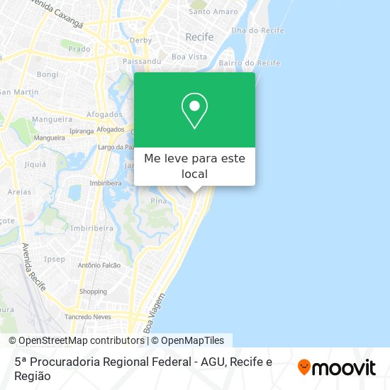 5ª Procuradoria Regional Federal - AGU mapa