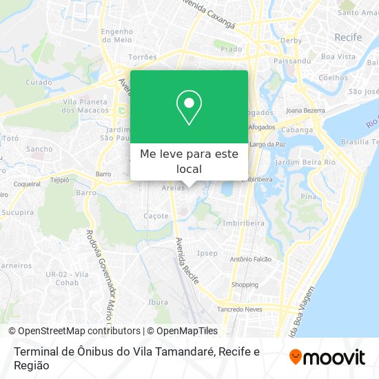 Terminal de Ônibus do Vila Tamandaré mapa