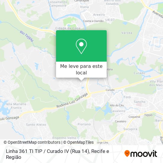 Linha 361 TI TIP / Curado IV (Rua 14) mapa