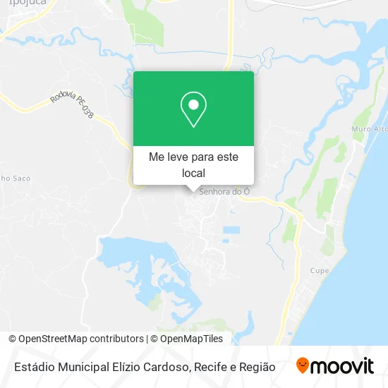 Estádio Municipal Elízio Cardoso mapa