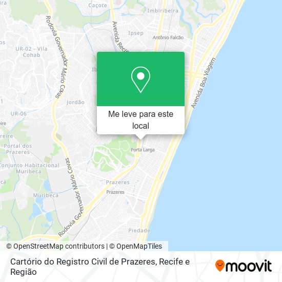 Cartório do Registro Civil de Prazeres mapa