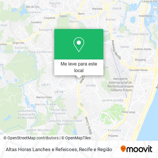 Altas Horas Lanches e Refeicoes mapa