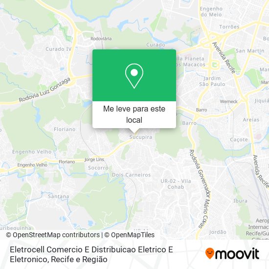 Eletrocell Comercio E Distribuicao Eletrico E Eletronico mapa