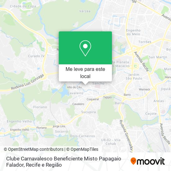 Clube Carnavalesco Beneficiente Misto Papagaio Falador mapa