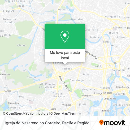 Igreja do Nazareno no Cordeiro mapa