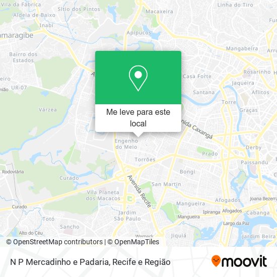 N P Mercadinho e Padaria mapa