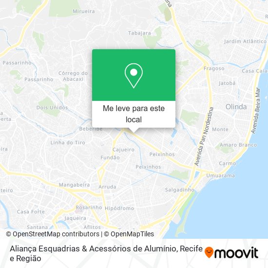 Aliança Esquadrias & Acessórios de Alumínio mapa