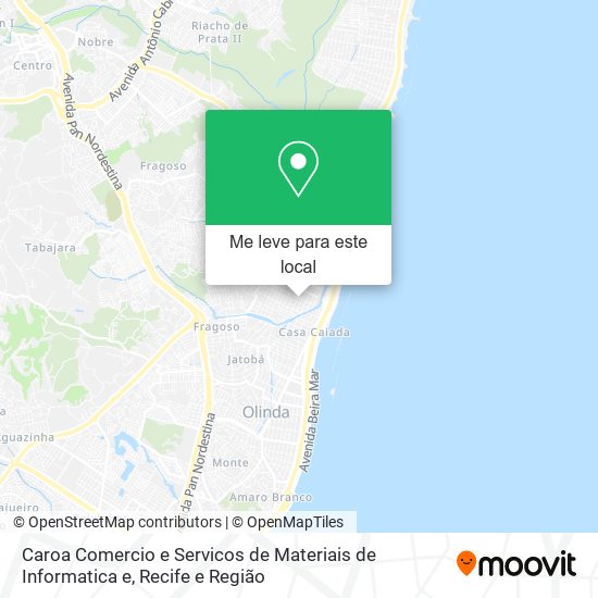 Caroa Comercio e Servicos de Materiais de Informatica e mapa