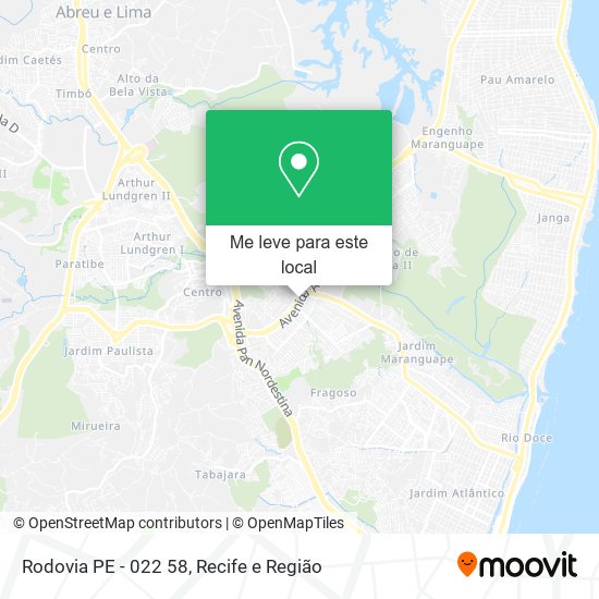 Rodovia PE - 022 58 mapa