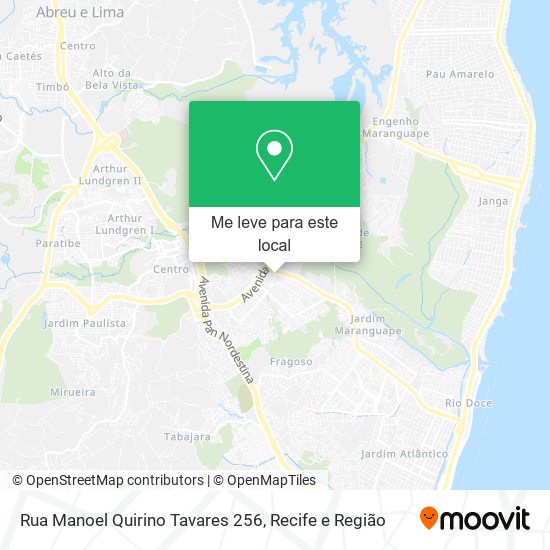 Rua Manoel Quirino Tavares 256 mapa